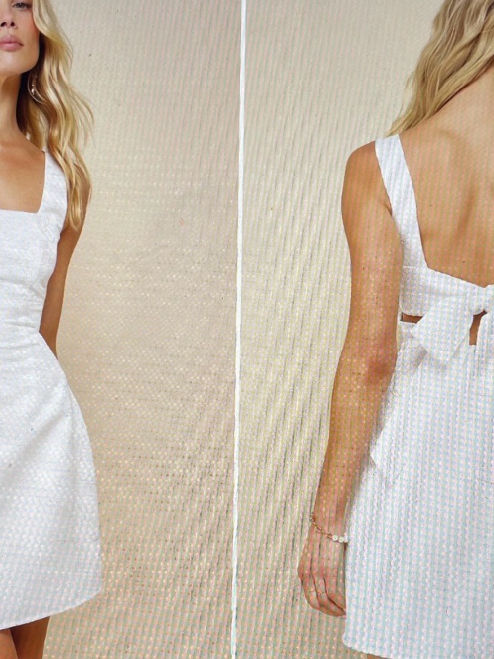 Lulu's White Square Neck Bow-Back Mini Dress